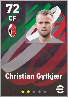 Christian Gytkjaer eFootball 2026 player card — 72 OVR CF