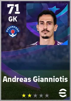 Andreas Gianniotis eFootball 2026 player card — 71 OVR GK