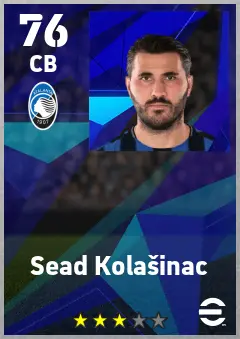 Sead Kolasinac eFootball 2026 player card — 76 OVR CB