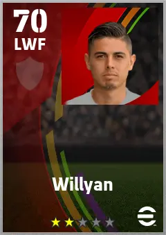 Willyan eFootball 2026 player card — 70 OVR LWF
