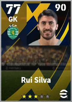Rui Silva eFootball 2026 player card — 77 OVR GK