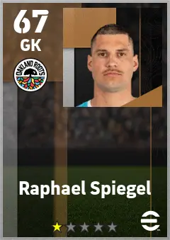 Raphael Spiegel eFootball 2026 player card — 67 OVR GK
