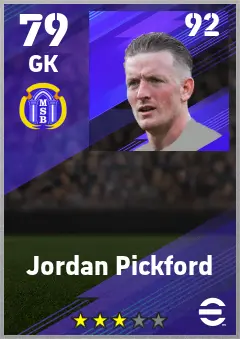 Jordan Pickford eFootball 2026 player card — 79 OVR GK