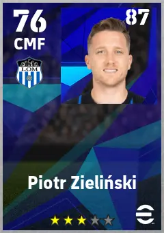 Piotr Zielinski eFootball 2026 player card — 76 OVR CMF