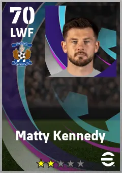 Matty Kennedy eFootball 2026 player card — 70 OVR LWF
