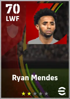 Ryan Mendes eFootball 2026 player card — 71 OVR LWF
