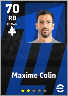 Maxime Colin eFootball 2026 player card — 70 OVR RB