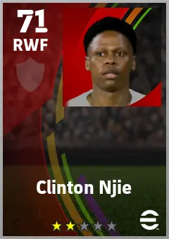 Clinton Njie eFootball 2026 player card — 71 OVR RWF