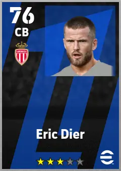 Eric Dier eFootball 2026 player card — 76 OVR CB