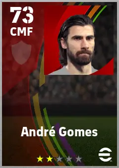 Andre Gomes eFootball 2026 player card — 73 OVR CMF