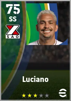 Luciano eFootball 2026 player card — 75 OVR SS