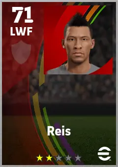 Reis eFootball 2026 player card — 71 OVR LWF