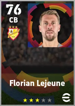 Florian Lejeune eFootball 2026 player card — 76 OVR CB
