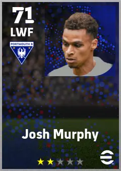 Josh Murphy eFootball 2026 player card — 71 OVR LWF