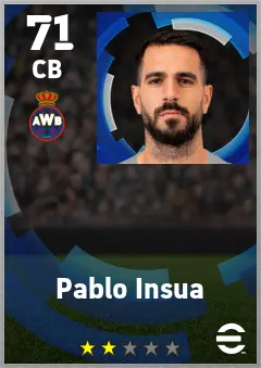 Pablo Insua eFootball 2026 player card — 71 OVR CB