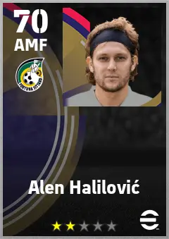 Alen Halilovic eFootball 2026 player card — 70 OVR AMF