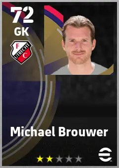 Michael Brouwer eFootball 2026 player card — 72 OVR GK