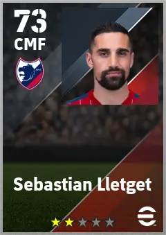 Sebastian Lletget eFootball 2026 player card — 73 OVR CMF