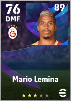 Mario Lemina eFootball 2026 player card — 76 OVR DMF