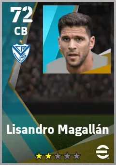 Lisandro Magallan eFootball 2026 player card — 72 OVR CB