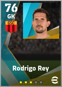 Rodrigo Rey eFootball 2026 player card — 76 OVR GK