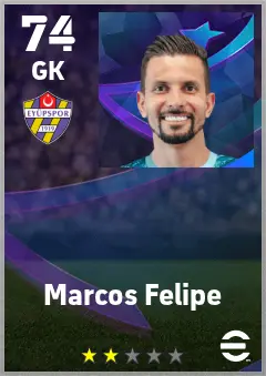 Marcos Felipe eFootball 2026 player card — 74 OVR GK