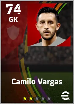 Camilo Vargas eFootball 2026 player card — 74 OVR GK