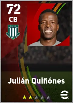 Julian Quinones eFootball 2026 player card — 72 OVR CB