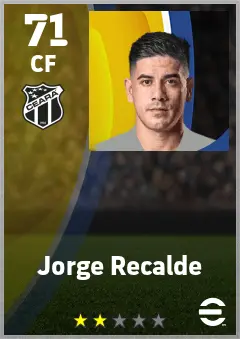 Jorge Recalde eFootball 2026 player card — 71 OVR CF