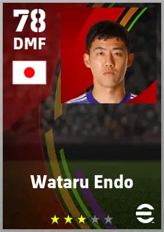 Wataru Endo eFootball 2026 player card — 78 OVR DMF