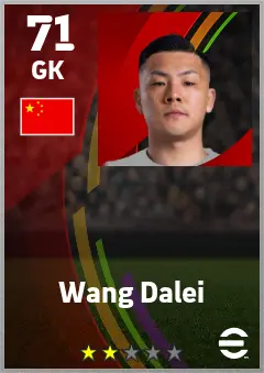 Wang Dalei eFootball 2026 player card — 71 OVR GK
