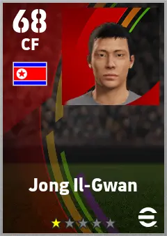 Jong Il-Gwan eFootball 2026 player card — 68 OVR CF