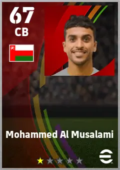 Mohammed Al Musalami eFootball 2026 player card — 67 OVR CB