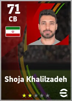 Shoja Khalilzadeh eFootball 2026 player card — 71 OVR CB