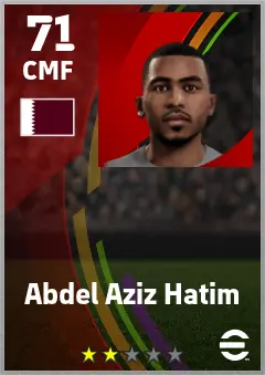 Abdel Aziz Hatim eFootball 2026 player card — 71 OVR CMF