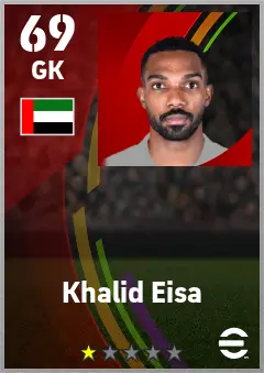 Khalid Eisa eFootball 2026 player card — 69 OVR GK