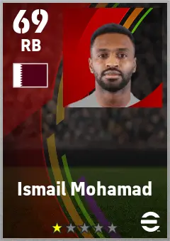 Ismail Mohamad eFootball 2026 player card — 69 OVR RB