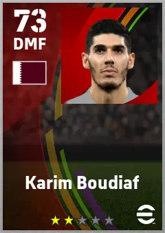 Karim Boudiaf eFootball 2026 player card — 73 OVR DMF