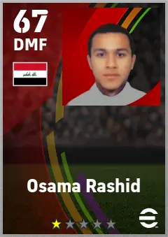 Osama Rashid eFootball 2026 player card — 67 OVR DMF