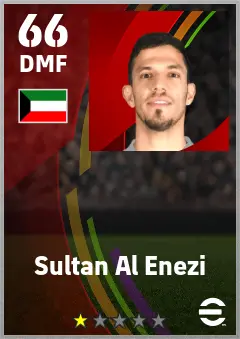 Sultan Al Enezi eFootball 2026 player card — 66 OVR DMF