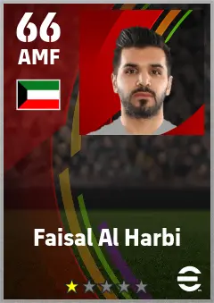 Faisal Al Harbi eFootball 2026 player card — 66 OVR AMF
