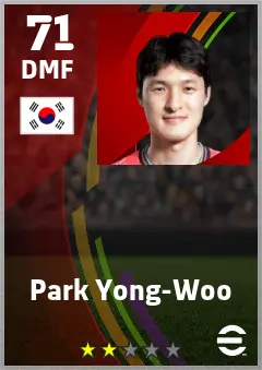Park Yong-Woo eFootball 2026 player card — 71 OVR DMF