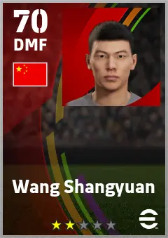 Wang Shangyuan eFootball 2026 player card — 70 OVR DMF