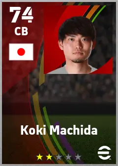 Koki Machida eFootball 2026 player card — 74 OVR CB