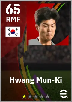 Hwang Mun-Ki eFootball 2026 player card — 65 OVR RMF
