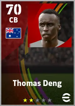Thomas Deng eFootball 2026 player card — 70 OVR CB