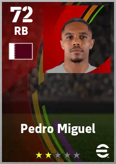 Pedro Miguel eFootball 2026 player card — 72 OVR RB
