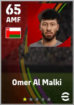 Omer Al Malki eFootball 2026 player card — 65 OVR AMF