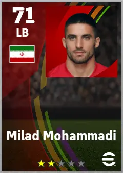 Milad Mohammadi eFootball 2026 player card — 71 OVR LB