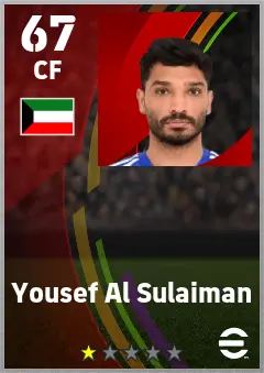 Yousef Al Sulaiman eFootball 2026 player card — 67 OVR CF